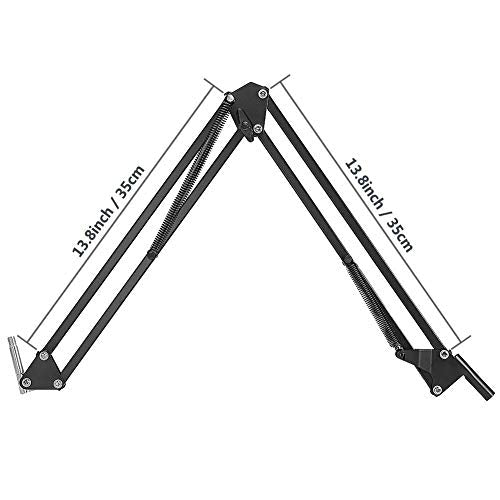 Dragonpad USA Microphone Scissor Boom Arm with Desk Mount - Black Frame - color: Black