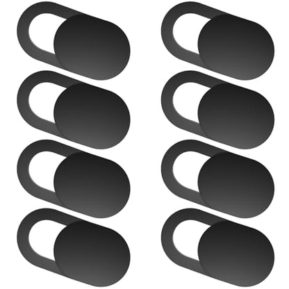 ZUCUCUC Laptop Camera Cover Slide, Camera Cover Slide, 8 Pack Ultra Thin Webcam Cover Slide for Laptop, Tablet, Desktop, PC, Smartphone, Protect Your Privacy and Security(Black) - color: Black (Small 8 Pcs)