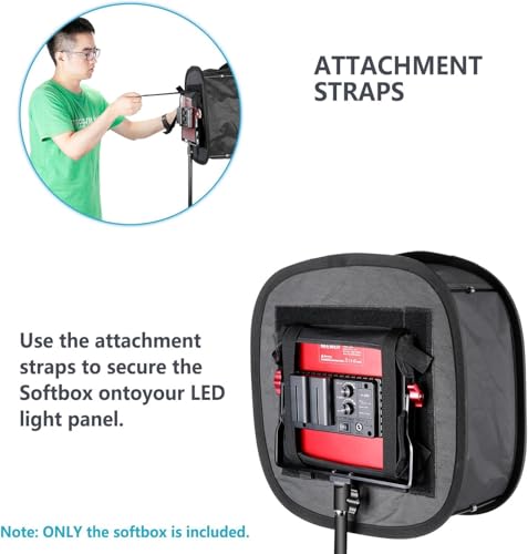 NEEWER 2 Pack LED Light Panel Softbox for 660 480 Video Light, Outer 16.3"x6.5", Inner 9.8"x8.7" Foldable Diffuser for Photo Studio Shooting - style: 2 Pack