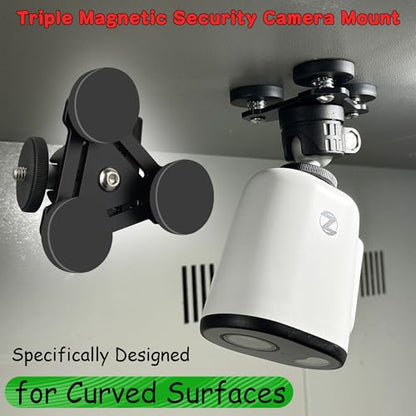 ULIBERMAGNET Magnetic Camera Mount, 80LB Heavy Duty Metal Car Adjustable Magnetic Mobile Camera Holder with Mini Ball Head,Strong Rubber Coated Magnet with 1/4’’-20 Male Thread Stud for GoPro - style: 80LB Triangle Magnetic Camera Mount