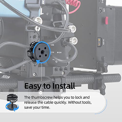 Nitze Universal Cable Clamp for HDMI/SDI/USB-A/USB-C, Power and Microphone Cables with 2-7mm Diameter, Aluminum Material - PE29