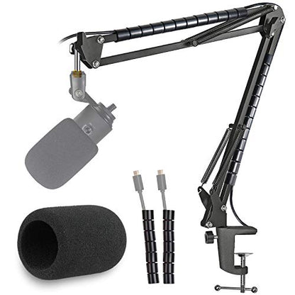 K669 Microphone Boom Arm Mic Stand, Windscreen and Cable Sleeve Compatible with Fifine K669 669B USB Podcast Microphone to Recording and Streaming by YOUSHARES - color: K669 arm