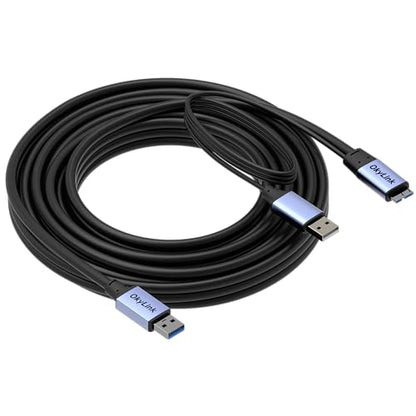 OkyLink Active USB 3.0 A to Micro-B Cable, Male to Male, 5Gbps, 25ft | 8M, 3.2 Gen 1, for External Hard Drive HDD SSD - color: Gray USB3.0, size: 25ft (8m)