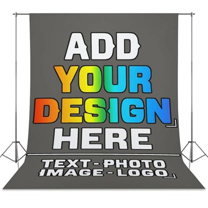 Custom Photography Cloth Design Your Own Photo Logo Text Personalized Backdrops Non-Reflective Photoshoot Background Screen Portrait Studio Photobooth Drops 56 X 79 Inches, Grayish Yellow - color: Grayish Yellow, size: 56"×79"
