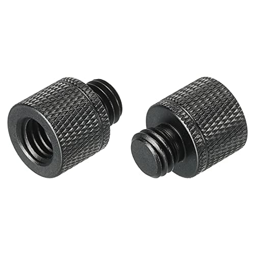 MECCANIXITY Mic Stand Adapter 3/8 Female x M10 Male Camera Screw Thread Adapter for Microphone Tripod Stand Black 2 Pack - size: M10
