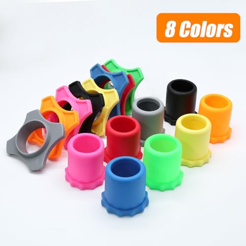 Murtenze 8 Set Shakeproof Anti-Rolling Wireless Handheld Protection Silicone Ring, Colorful Microphone Foam Windscreen Covers, Bottom Rod Sleeve Holder for KTV,Studio, Performance, Speech(8 Colors)