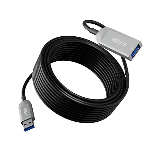 Elecan Active Optical USB 3.0 Extension Cable 75 FT Fiber Optic Type A Male to Female USB Extension Cord USB Extender 5Gbps Data Transfer for Webcam,Gamera, USB Hub, Keyboard, Hard Drive, Printer - size: 75FT