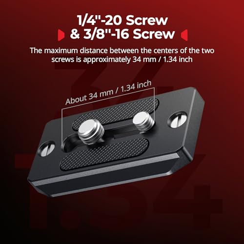 SMALLRIG Quick Release Plate for Arca Swiss, Baseplate with 1/4''-20 Screw, 3/8''-16 Screw, for Cameras and Cages - 2146B - style: Universal