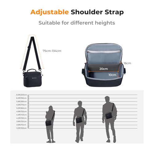 K&F CONCEPT Camera Sling Bag Small Crossbody Camera Case DSLR/SLR/Cute Compact Shoulder Photography Bags for Photographers - color: 04-deep Blue
