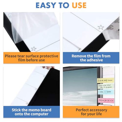 Barelove 2 Pack Monitor Memo Board (Left & Right) + Sticky Notes, Office Desktop Computer Students Accessories Multifunction Acrylic Screen Message Pad Side Panel - style: Left & Right