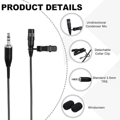 MECCANIXITY Lavalier Lapel Microphone, Standard 3.5mm TRS Plug Condenser Collar Microphone 1m Wired Unidirectional Condense Mini Lapel Mic for Presenters Musicians Actors - style: Standard 3.5mm TRS Plug