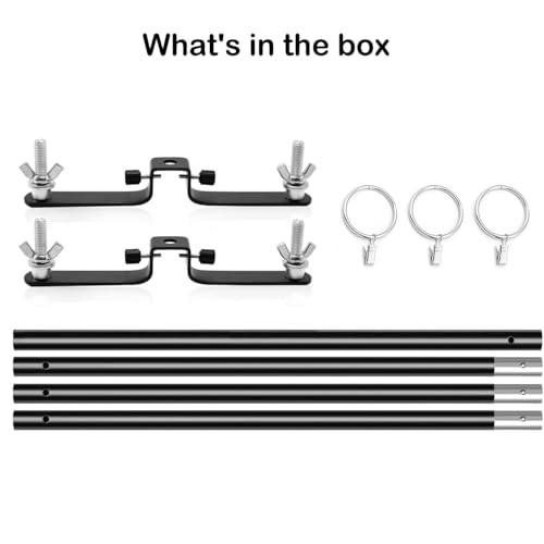10ft/3M Background Folding Crossbar, Photography Lighting Muslin Backdrop Support Crossbar, 1 x 3m Crossbar, 2 x Mount,3 x Clip - size: 1 x Crossbar / 2 x Mount