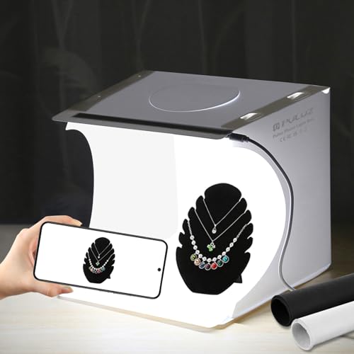PULUZ Mini Light Box, 9" Photography Table Top Light Box 20 LED Portable Photo Studio Shooting Tent with 2 Kinds Color Backdrops for Small Size Products - size: 9*9 Inch - A