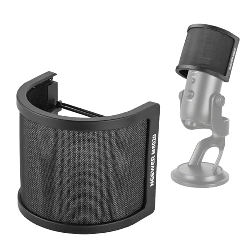 NEEWER Pop Filter for Microphones, Triple Layer Isolation Shield Windscreen Cover for 40-72 mm Diameter Mics, Compatible with Blue Yeti for Podcast Streaming Voice Over Singing Studio Recording, MS020