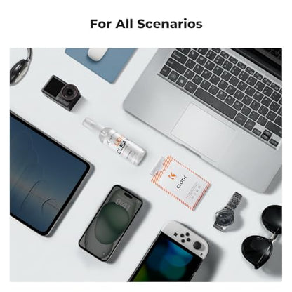 K&F CONCEPT Lens Cleaner Spray Kit | 60ML Glasses Cleaner x2 + Microfiber Cleaning Cloth x2 | Lens and Screen Cleaning Kit | Alcohol Free Eyeglasses, Camera, VR/AR Headset, and Screen Cleaning - size: Cleaner*2+Cloth*2