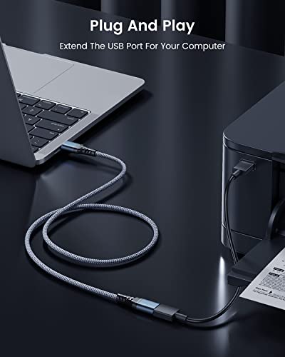 ANDTOBO 10FT USB Extension Cable, USB 3.0 Type A Male to Female Extender Cables High-Speed Data Transfer 5Gbps Compatible with Gamepad, Printer, Webcam, USB Keyboard, Flash Drive, Hard Drive - size: 9.8 ft