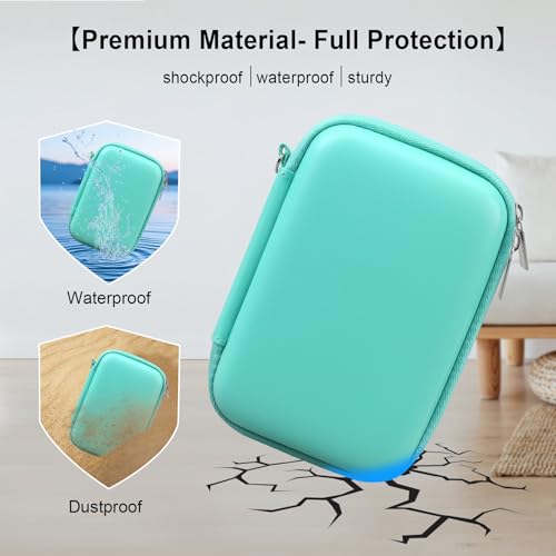 Elonbo Carrying Case for Canon PowerShot ELPH 360 HS A/ 360 HS/ 360/ IXY 650 Digital Camera, Canon PowerShot ELPH 330/190/160/115/130/110 Camera Hard Travel Bag, Mesh Pocket fits Battery Cable, Green - color: Green
