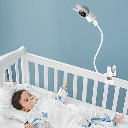 Baby Monitor Mount Holder Compatible with ARENTI 2K Alnanny A4/D3 and Other Baby Monitor Camera with 1/4" Threaded Hole, 16 inches Flexible Clip Mount, Baby Camera Mount Without Tools - color: Cream