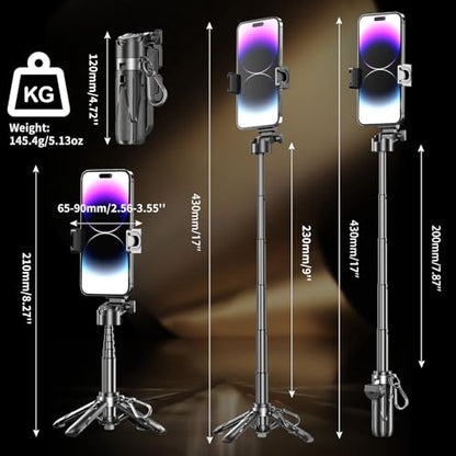 Selfie Sticks for iPhone, 4-in-1 Multi-Functional Phone Tripod with Remote Control, Pocket-Sized Mini Selfie Stick, Suitable for Photography, Live Streaming, Outdoor Travel Essentials - style: Clamp