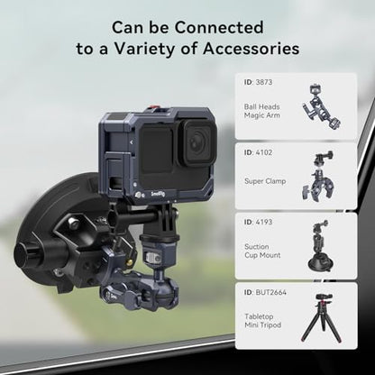 SMALLRIG Hero13 / Hero12 / Hero11 / Hero 10 / Hero 9 Black Cage for GoPro, Compatible with the Lens Filter Max Lens on Camera, with 2 Cold Shoe Mount for Microphone and Led Video Light - 3084C