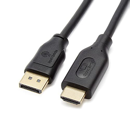 Amazon Basics DisplayPort to HDMI Display Cable, Uni-Directional, Video and Audio, Gold-Plated, 6 ft, Black, Case of 120 - size: 6 Feet, style: 120-Pack