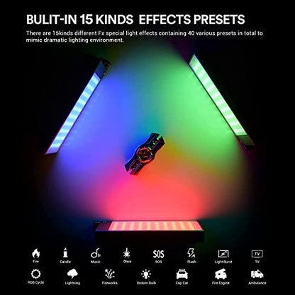 Godox M1 RGB LED Full Color Video Light,Pocket Size RGB Mini Video Light，13W 2500k-8500k Adjustable,CRI97 TLCT97,Music Beats Light Function and 40 FX Lighting Effects with Aluminum Alloy Shell(Gray) - color: Gray