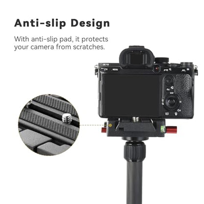UTEBIT P200 Quick Release Plate, Compatible with Sony A6400 Manfrotto Only | Aluminum Alloy Camera Tripod Base Plate with 1/4" and 3/8" Screw Hole, Black