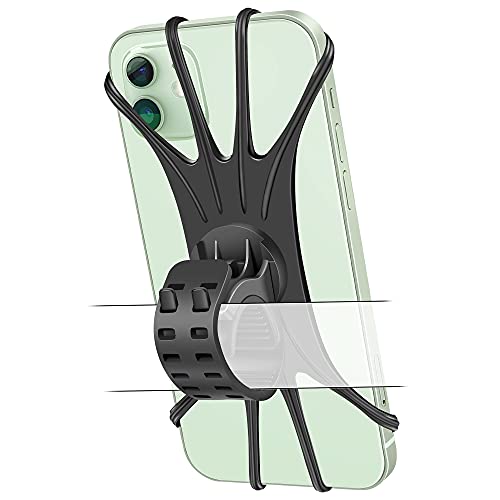 Bike Phone Mount - Universal Silicone Cellphone Holder - Adjustable Road Mountain Bicycle Handlebar Rack Clamp Accessories for iPhone 17 16 15 14 13 Pro Max Plus Air for Scooter Stroller - color: Bike Phone Mount
