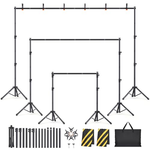 Backdrop Stand Kit - 6 Widths, 10x7.5ft Adjustable Background Stand for Parties & Studio Photography - size: 10x7.5ft