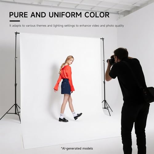 YSKE-Professional White Photography Backdrop10X7ft - Machine Washable Seamless Background for Studio & Video - color: White, size: 10X7
