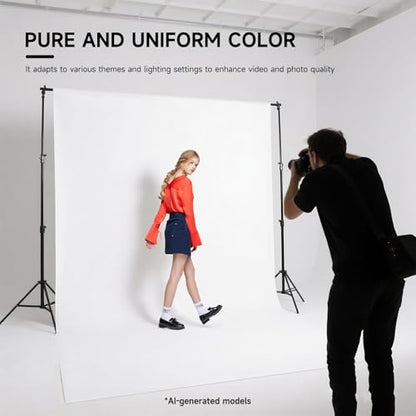 YSKE-Professional White Photography Backdrop10X7ft - Machine Washable Seamless Background for Studio & Video - color: White, size: 10X7