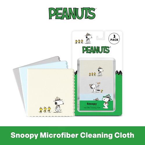 Microfiber Cloth & Glasses Wipes (3 Pack) Lens & Glasses Cleaning Cloth - Eye Glass Clean Cloths - Eyeglass Cleaning Cloths - Camera Lenses & Gadget Delicate Screens - Snoopy - size: 3 Pack