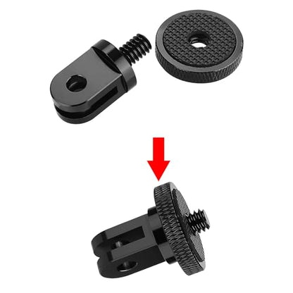 6 Pack Aluminum 1/4"-20 Camera Tripod Adapter, Compatible with GoPro and Insta360 Action Cameras, 1/4" Mount Adapter for Standard 1/4 Accessories