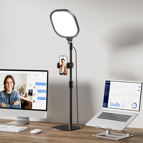 LitONES Video Conference Lighting for Zoom Meeting, Ring Light for Desk with Flexible Stand, 30 Light Modes Ring Light for Computer, Video Lights & Memory Func for Video Calls, Live Stream, Webcam - size: 1Pack