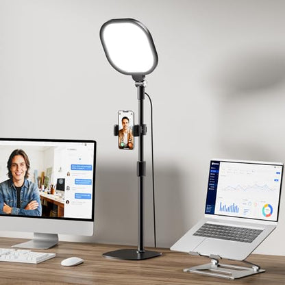 LitONES Video Conference Lighting for Zoom Meeting, Ring Light for Desk with Flexible Stand, 30 Light Modes Ring Light for Computer, Video Lights & Memory Func for Video Calls, Live Stream, Webcam - size: 1Pack