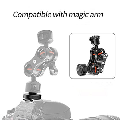 1/4" Female to Hot Shoe Adapter - 2 Packs, Hot Shoe Mount Adapter with 1/4" Male Screw for Magic Arm, Monitor, Video Light