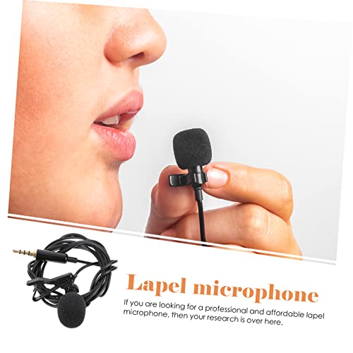 Healifty Clip Lavalier Microphone Lapel Mic with Shielded Cable for Clear Voice Recording Interference Aps Material for Studio Office Conference Tablet and Use
