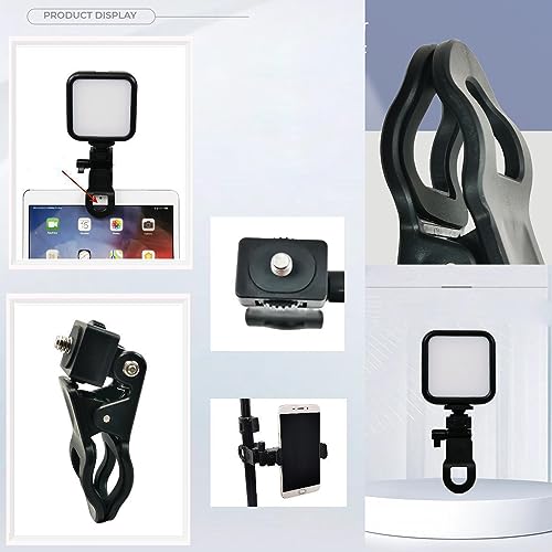 2 Pack Monitor Camera Mount Clamp Clip Screen LCD Display Top Fill Light Flash Holder Webcam Stand with 1/4 Screw Universal Connector for Phone Tripod Tablet Video Live Stream