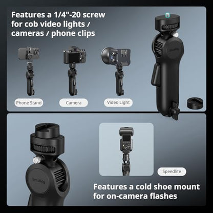 SmallRig Quick Adjustment Light Stand Adapter, One-Button 180° Pitch Adjustment, 3kg Load Capacity, for COB Video Light/Camera/Phone Clips, for On-Camera Flash, 5181