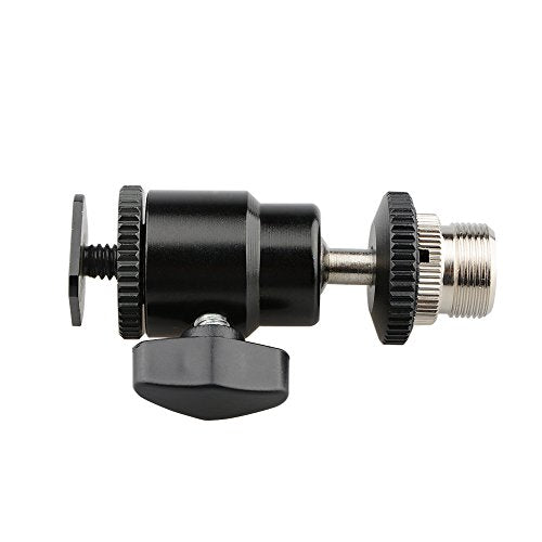 CAMVATE 5/8"-27 Camera Accessory Mount to Cold Shoe with Mini Ball Head for Microphone Stand - 1188