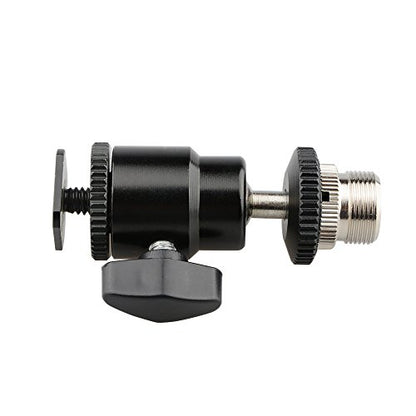 CAMVATE 5/8"-27 Camera Accessory Mount to Cold Shoe with Mini Ball Head for Microphone Stand - 1188