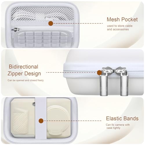 Case for Kodak PIXPRO FZ45 Digital Camera (Hard Case + Soft Silicone Cover) | Kodak PIXPRO FZ45 Digital Camera Hard Carrying Case and Soft Silicone Protective Case with Removable Lens Cover, White - color: White