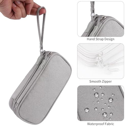 JIAKAI Travel Cable Organizer - Electronics Accessories Bag(Double Layer - Grey) - color: Double Layer -Grey