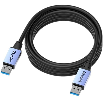 OkyLink USB 3.0/3.2 Gen 1 Data Cable A to A, Male to Male 5Gbps, 10ft | 3M, Aluminum Housing, for Label Printer and Office Equipment - color: USB3.0(5Gbps), size: 10ft (3m)