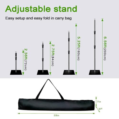 8x10 ft Adjustable Green Screen Backdrop Kit with Stand, Photo Background Support System for Video Streaming, Photography, Studio, Parties, Events - size: 8x10 ft