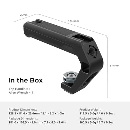 SMALLRIG Lightweight Cold Shoe Top Handle, Tiny Camera Top Grip Only 113g, Handgrip with Locating Hole for ARRI and Two Cold Shoe Mounts, for Camera and Camera Cage - 5976 - style: Cold Shoe