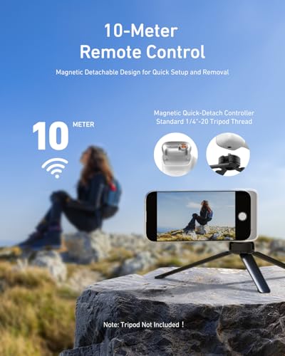 TELESIN Creator Kit - Fun Shot Magnetic Phone Camera Grip + C03 Magnetic Selfie Light (White)Bundle Kit Compatible with iPhone Magsafe & Android Selfies/Photography/TikTok/Zoom Calls/Video Conference - color: White Grip+C03 Light