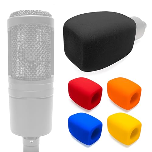 Windscreen Foam Mic Cover Compatible with Audio-Technica AT2020 AT2035 AT2040 AT2050 ATR2500 ATR2500X AT4040 AT4033A AT4050 BP40, 1 Pcs Rectangular Prism Microphone Pop Filter, Black - color: Black