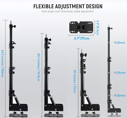 Microphone-Ceiling-Mount,Telescoping Mic Wall-Stand Boom Arm Holder compatible with RØDE PodMic NT1 NT-USB Microphones Podcasting Gaming and Voice Recording