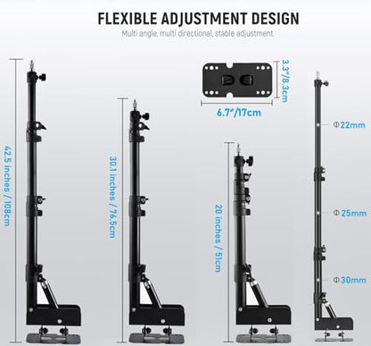 Microphone-Ceiling-Mount,Telescoping Mic Wall-Stand Boom Arm Holder compatible with RØDE PodMic NT1 NT-USB Microphones Podcasting Gaming and Voice Recording